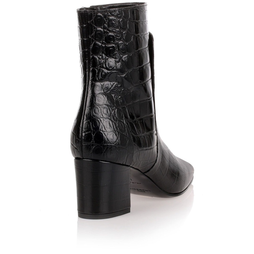 Givenchy Black Croc-Pattern Ankle Boots Size 37 I… - image 4